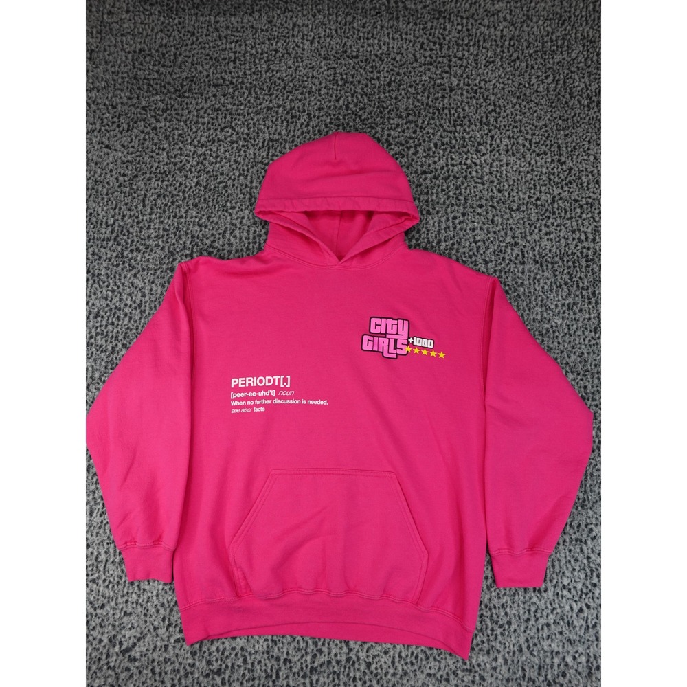 City Girls Hoodie Womens Large Pink Periodt Graphic Sweatshirt 2022 Merch